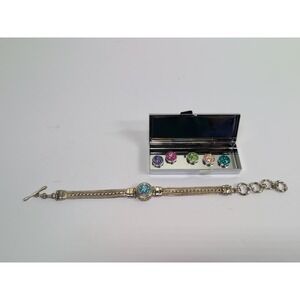 Lottie Dottie Silver Plated Bracelet With‎ 6 Inserts & Storage Case